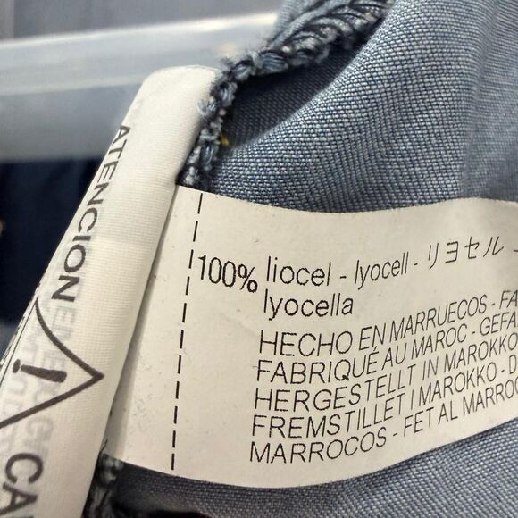 Zara M Blue Denim Dress with Open Back and Tie-up Detail - Picture 8 of 9